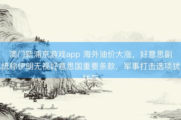 澳门新浦京游戏app 海外油价大涨，好意思副总统称伊朗无视好意思国重要条款，军事打击选项犹存