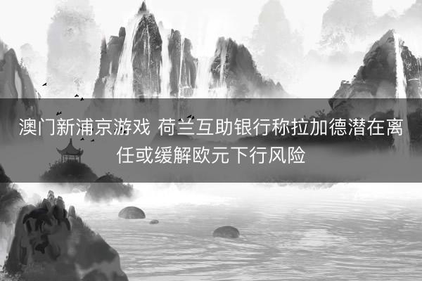 澳门新浦京游戏 荷兰互助银行称拉加德潜在离任或缓解欧元下行风险