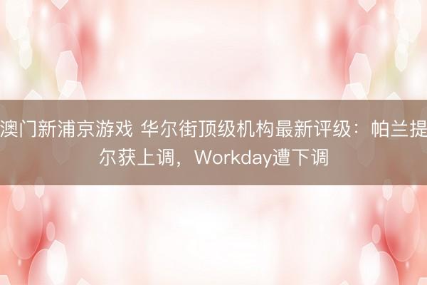 澳门新浦京游戏 华尔街顶级机构最新评级：帕兰提尔获上调，Workday遭下调