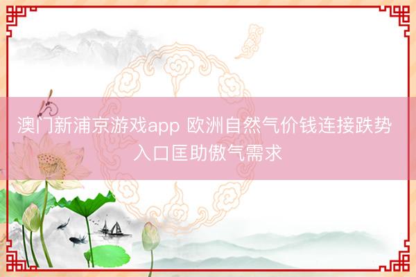 澳门新浦京游戏app 欧洲自然气价钱连接跌势 入口匡助傲气需求
