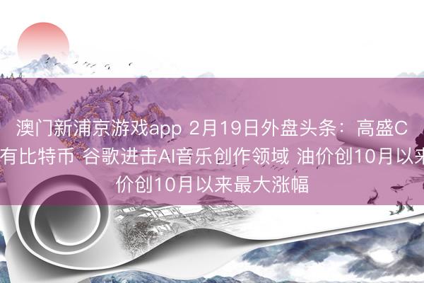 澳门新浦京游戏app 2月19日外盘头条：高盛CEO承认握有比特币 谷歌进击AI音乐创作领域 油价创10月以来最大涨幅